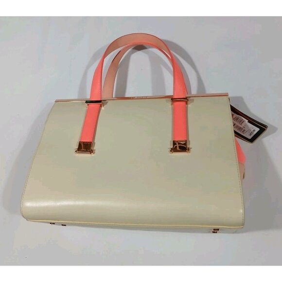 New Ted Baker London Rosane Tote Bag Purse Cream Orange Gold Classy $425 - Picture 6 of 11